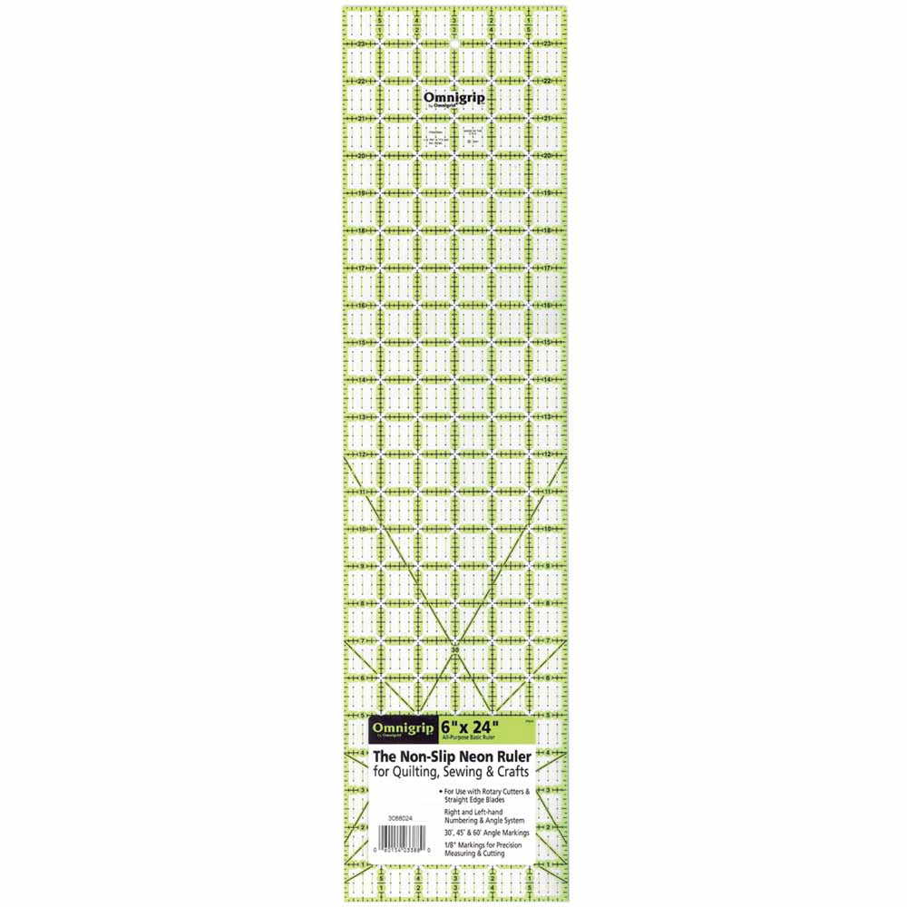 OMNIGRIP Ruler Neon 6" X 24" (15.2 X 61 Cm)