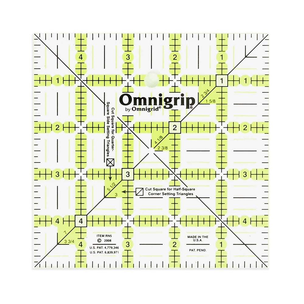 OMNIGRIP Ruler Neon 5" X 5" (12.7 X 12.7 Cm)