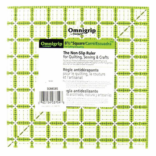 OMNIGRIP Non-Slip Quilting Square Ruler 8½" × 8½"