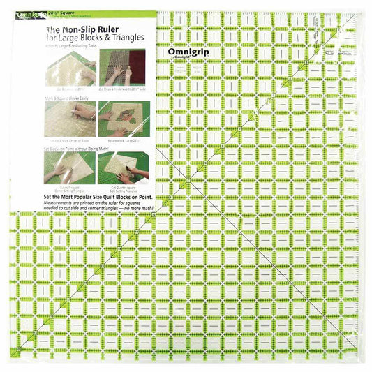 OMNIGRIP Non-Slip Quilting Square Ruler 20½" × 20½"
