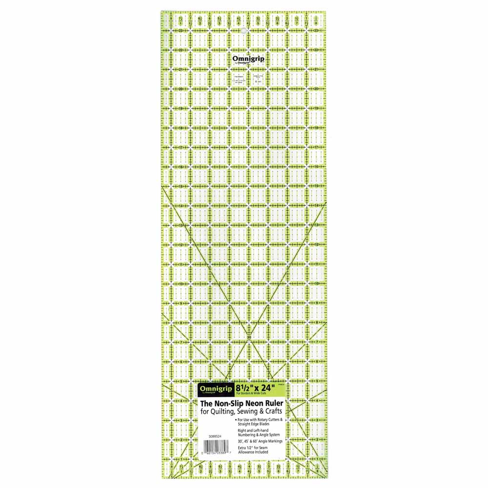 OMNIGRIP Non-Slip Quilting Ruler 8½" × 24"