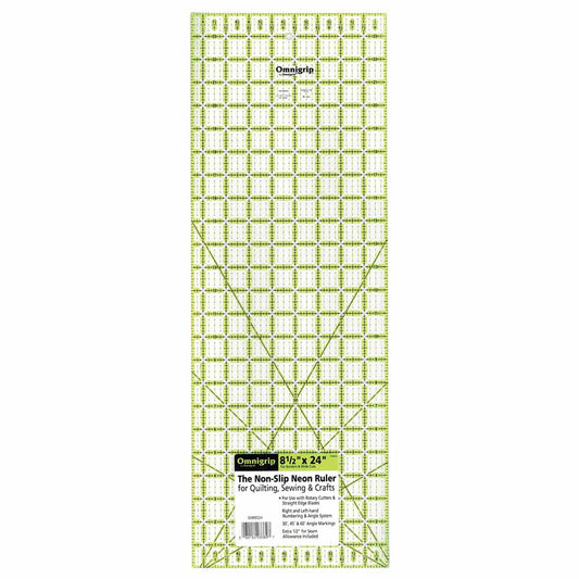 OMNIGRIP Non-Slip Quilting Ruler 8½" × 24"