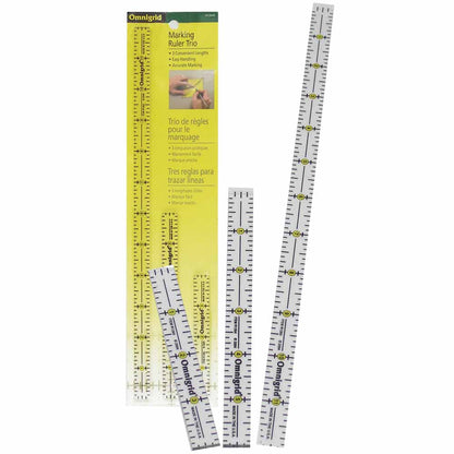 OMNIGRID Marking Ruler Trio Set 3-Pack (4 in, 6 in, 12 in)