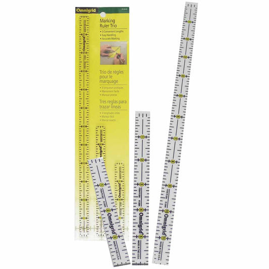 OMNIGRID Marking Ruler Trio Set 3-Pack (4 in, 6 in, 12 in)