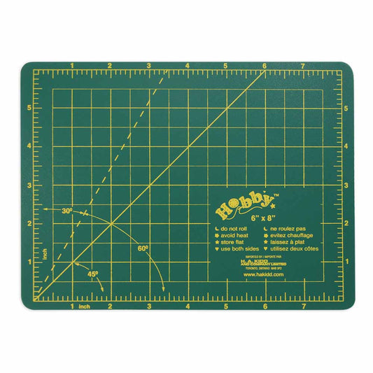 HOBBY Self‑Healing Cutting Mat – 8" × 6" (≈20 × 15 cm) – Grey/Yellow Grid