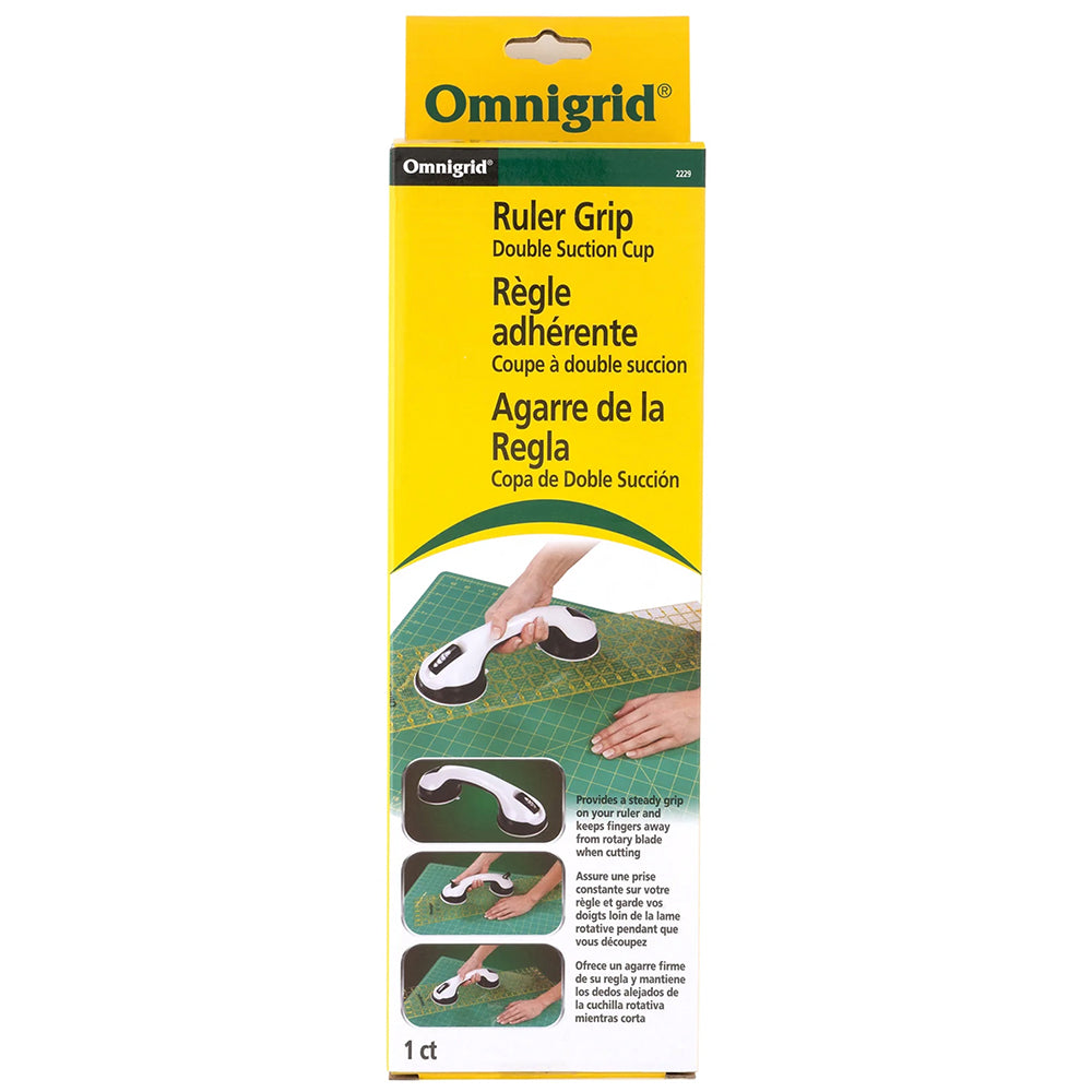 OMNIGRID Double Suction Cup Ruler Grip Handle For Rotary Cutting