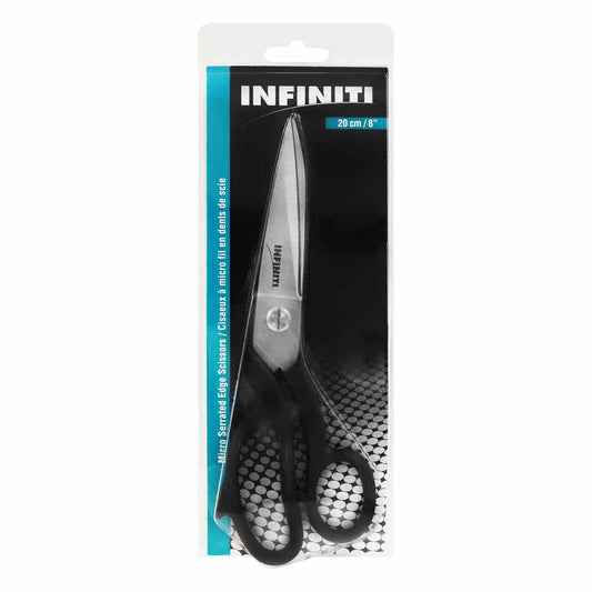 INFINITI Micro Serrated Edge Scissors – Right – Black – 8" (20.3 cm)