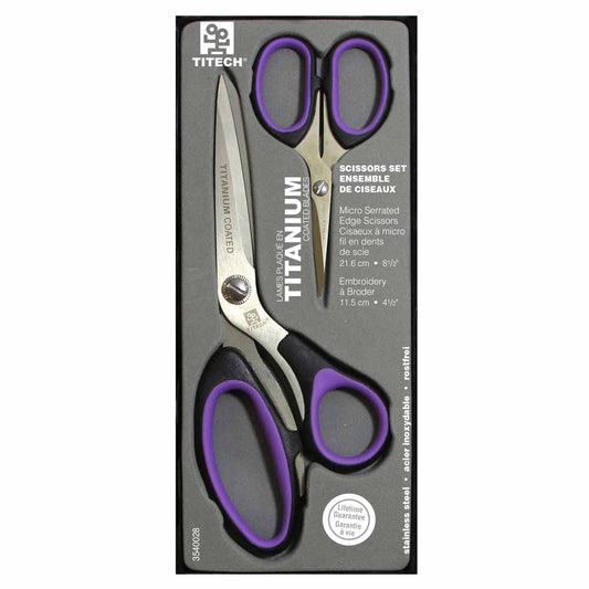 TITECH 2‑Piece Scissors Gift Set – 8 1/2″ Dressmakers’ + 4 1/2″ Embroidery