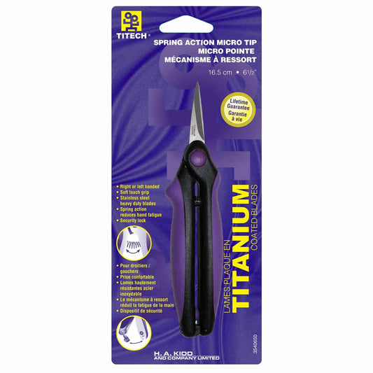 TITECH Micro Tip Spring‑Action Scissors – 6 1/2″ (16.5 cm)