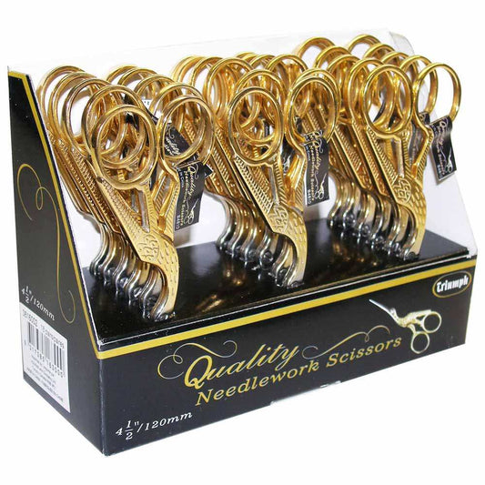 UNIQUE 11.4cm (4½") Stork Needlework Scissors – Display Box – 18pc