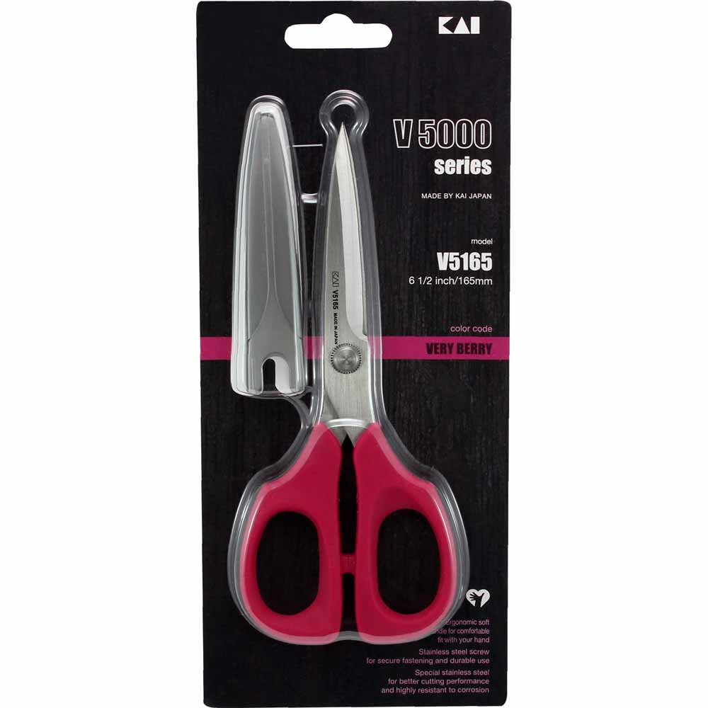 KAI V5165 Sewing Scissors Very Berry 6 1/2 in (16.5 cm) With Blade Cap
