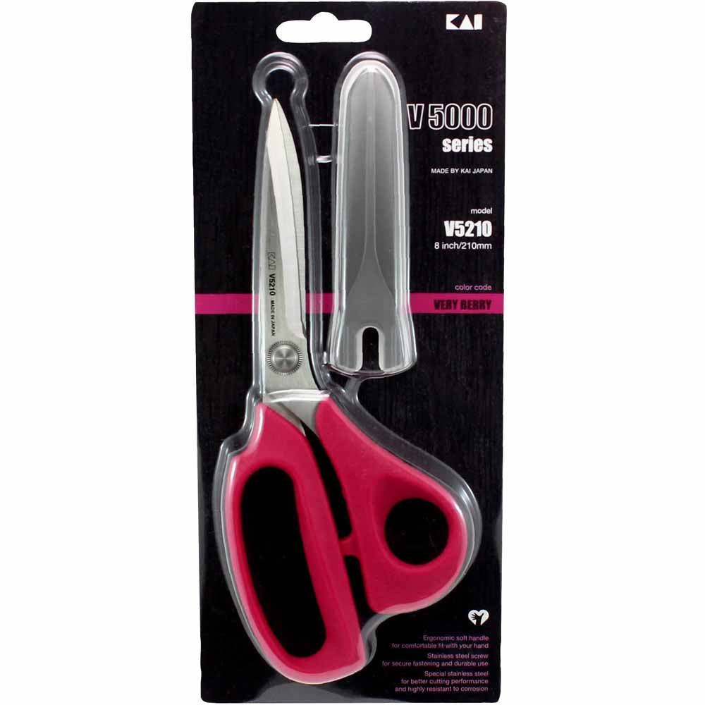 KAI V5210 Dressmaking Shears Very Berry 8 in (20.3 cm) With Blade Cap