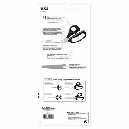 KAI V5230 Bent Handle Scissors Very Berry 9 in (22.9 cm) With Blade Cap