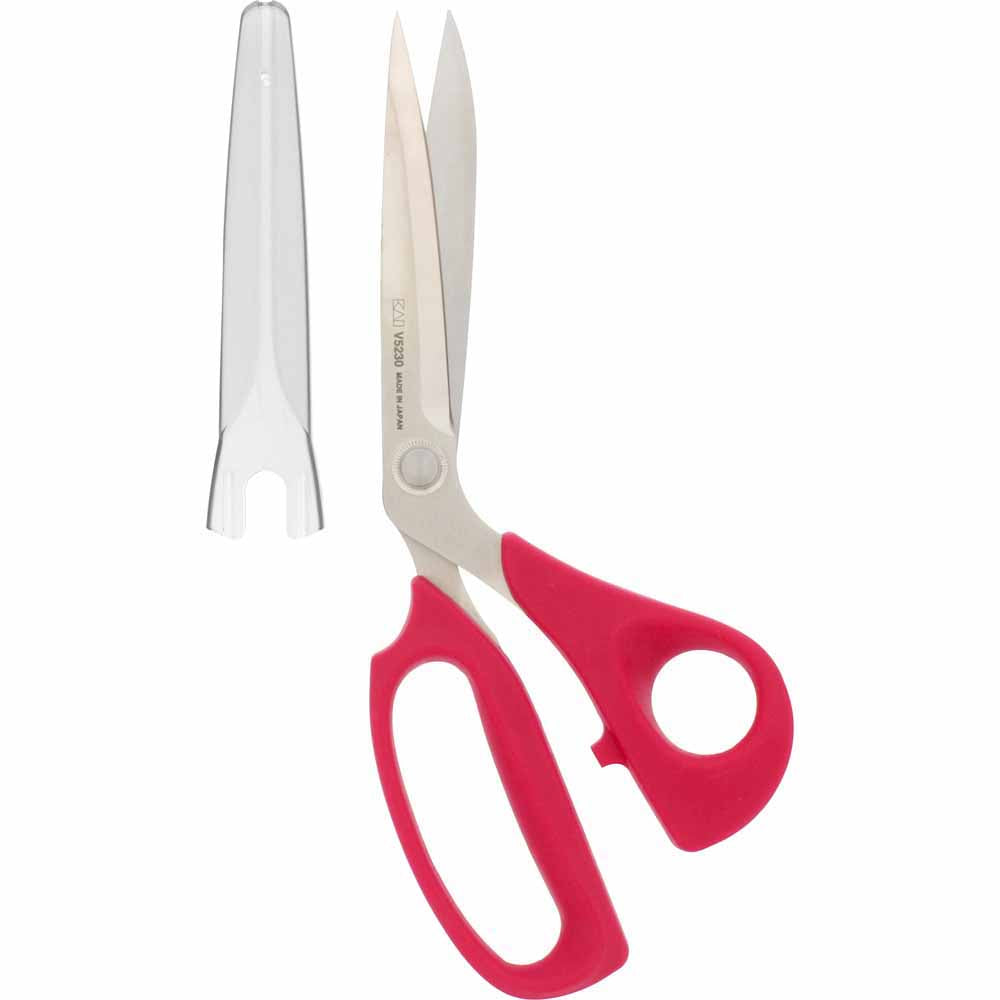 KAI V5230 Bent Handle Scissors Very Berry 9 in (22.9 cm) With Blade Cap