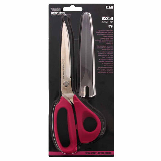 KAI V5250 Dressmaking Shears Very Berry 10 in (25.4 cm) With Blade Cap
