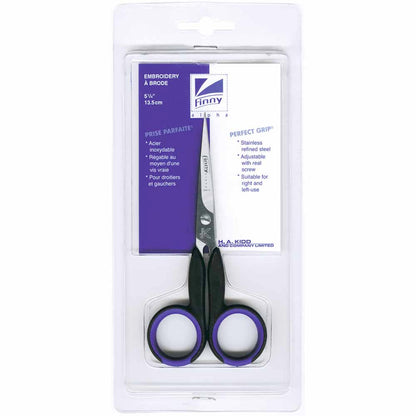 FINNY Embroidery Scissors Cushioned Grip 5.25 in (13.3 cm)