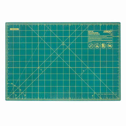 OLFA Double-Sided Self-Healing Rotary Mat 12 in × 18 in, Green