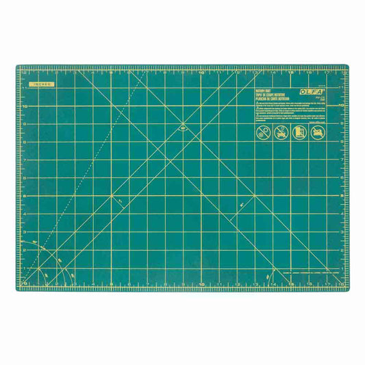 OLFA Double-Sided Self-Healing Rotary Mat 12 in × 18 in, Green