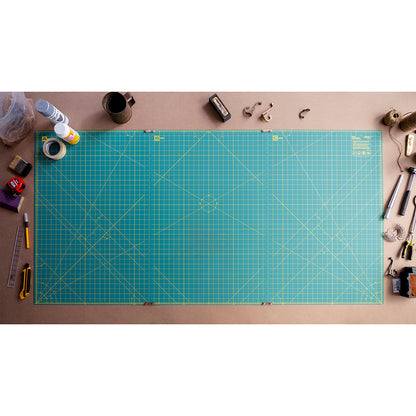 OLFA Continuous Grid Rotary Mat Set 35 in × 70 in, Green