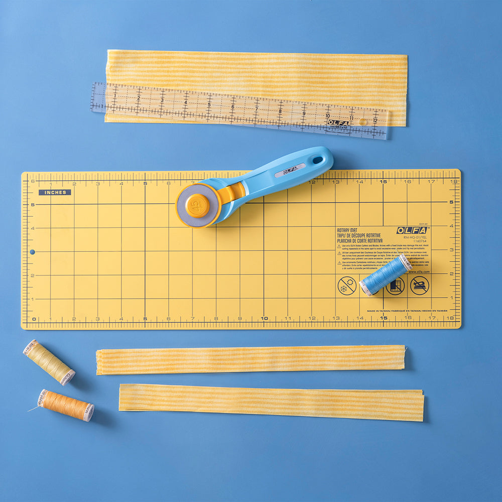 OLFA Double-Sided Self-Healing Rotary Mat 6 in × 18 in, Yellow