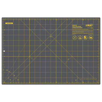 OLFA Double-Sided Self-Healing Rotary Mat 12 in × 18 in, Grey