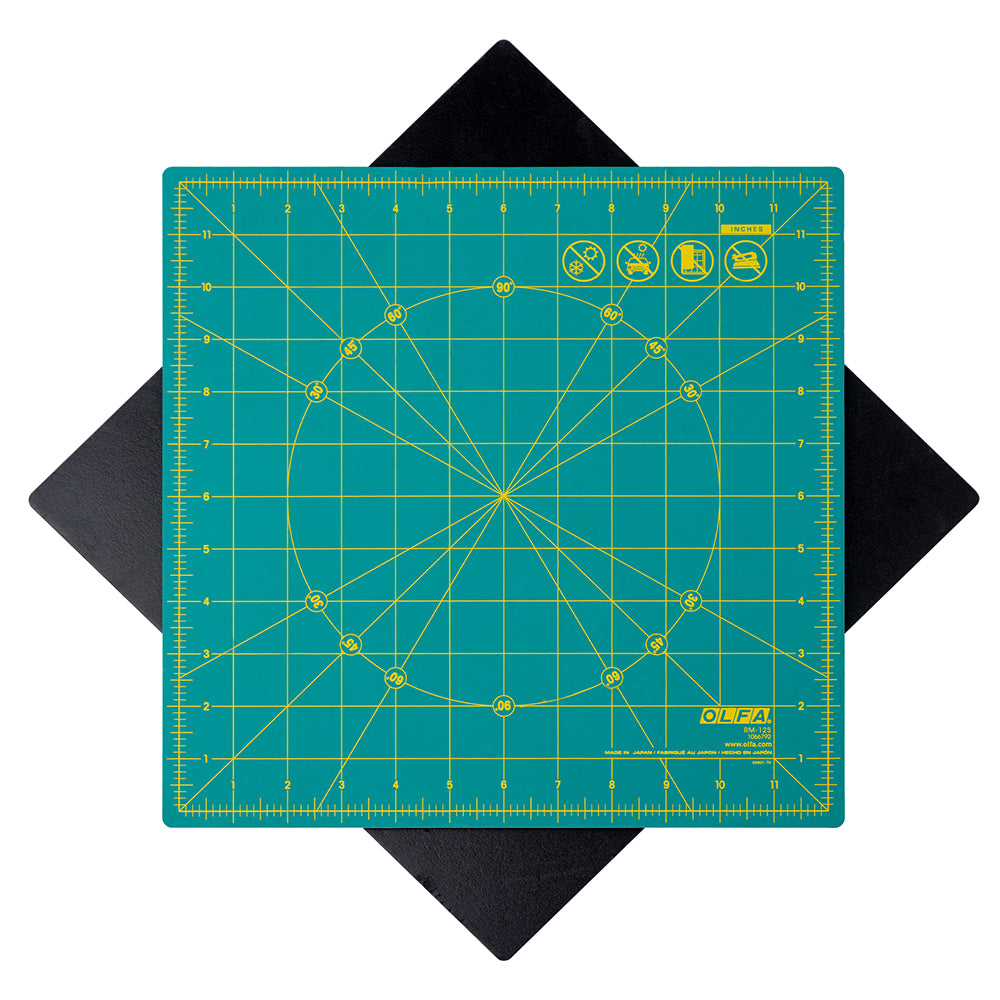 OLFA Rotating Self-Healing Cutting Mat 12 in Square, Green