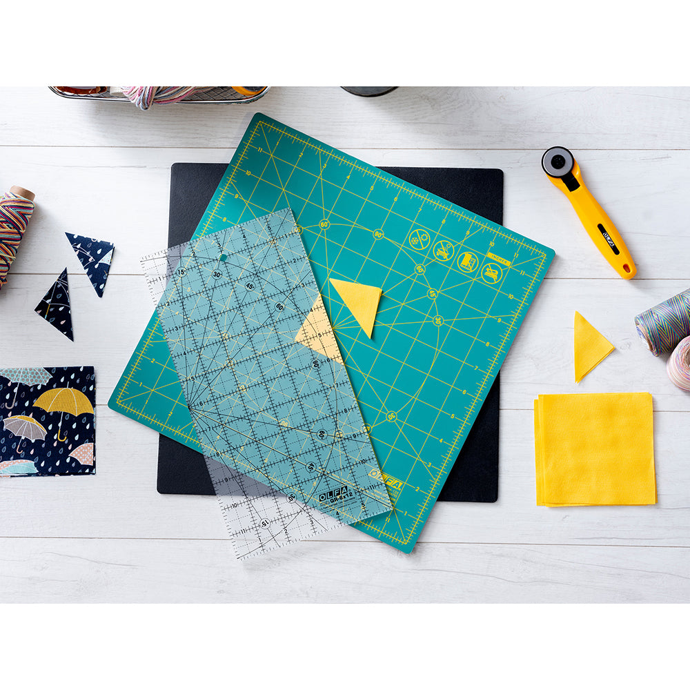 OLFA Rotating Self-Healing Cutting Mat 12 in Square, Green