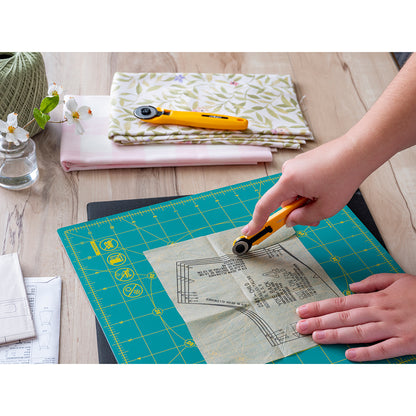 OLFA Rotating Self-Healing Cutting Mat 12 in Square, Green