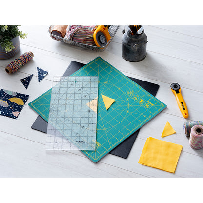 OLFA Rotating Self-Healing Cutting Mat 12 in Square, Green