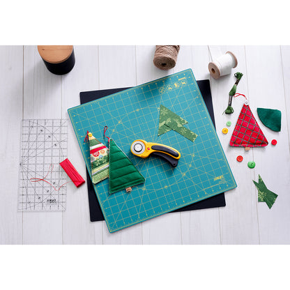 OLFA Rotating Self-Healing Cutting Mat 17 in Square, Green