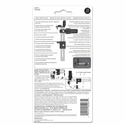 OLFA Rotary Circle Cutter 18 mm, 1 1/2 to 8 3/4 in