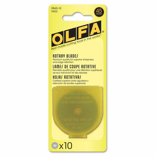 OLFA Rotary Replacement Blade Tungsten Tool Steel 45 mm 10-Pack