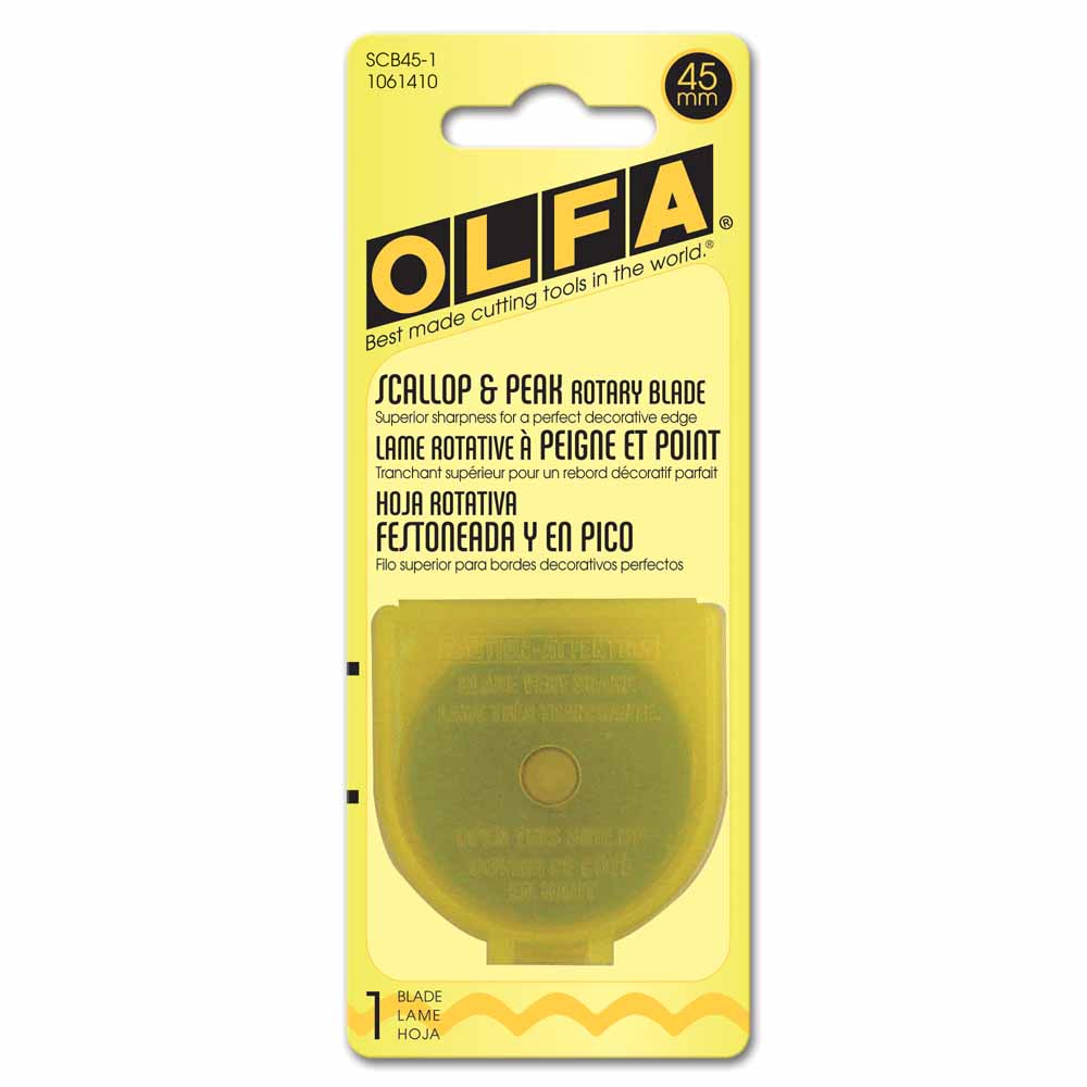 OLFA Scallop-Peak Rotary Blade Stainless Steel 45 mm 1-Pack