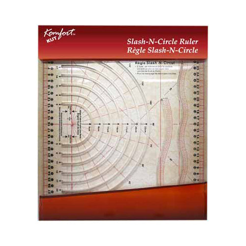 KOMFORT KUT Slash‑N‑Circle Quilting Ruler – 25 × 32 cm (9 7/8″ × 12 1/2″)
