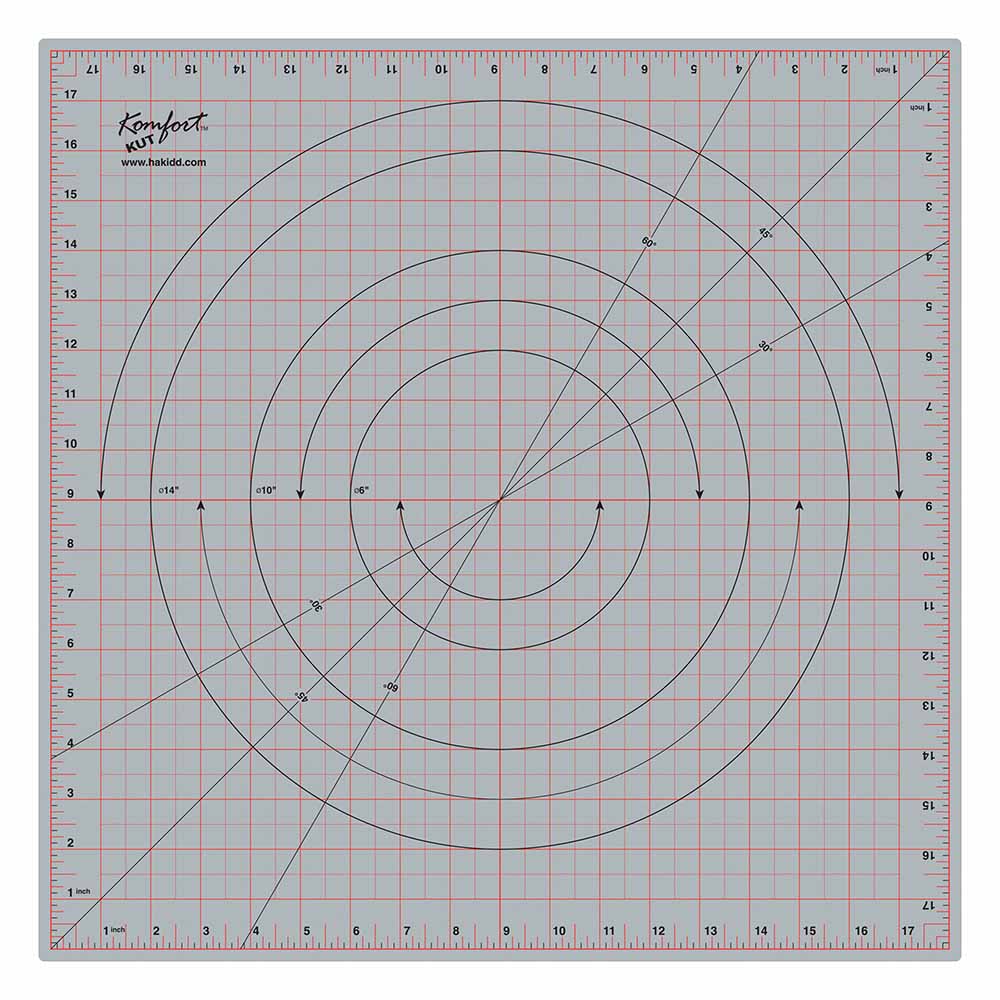KOMFORT KUT 360° Rotating Cutting Mat – 18 × 18 (45.7 × 45.7 cm)