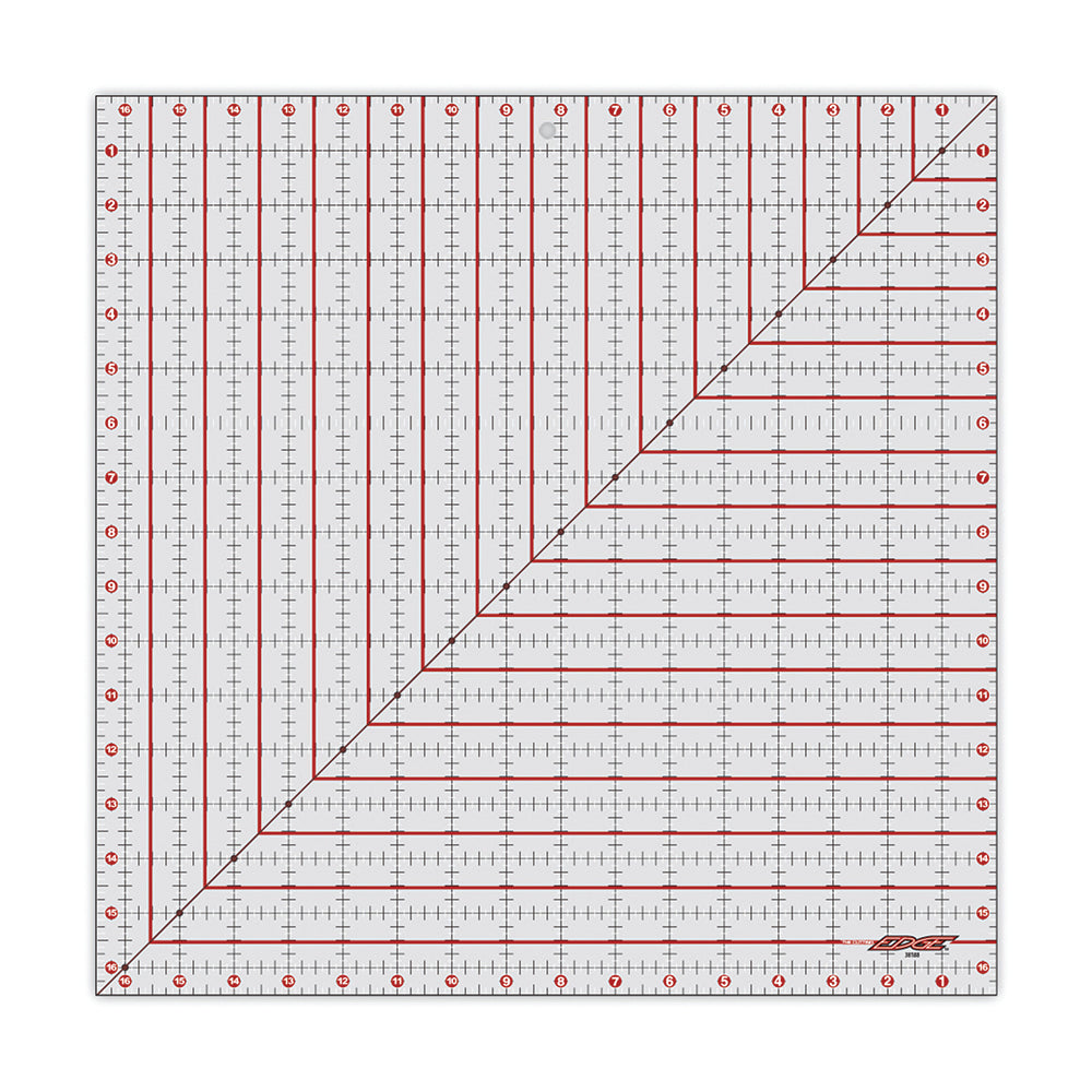 CUTTING EDGE Frosted Square Quilting Ruler, Sharpening Edge, 16.5 in