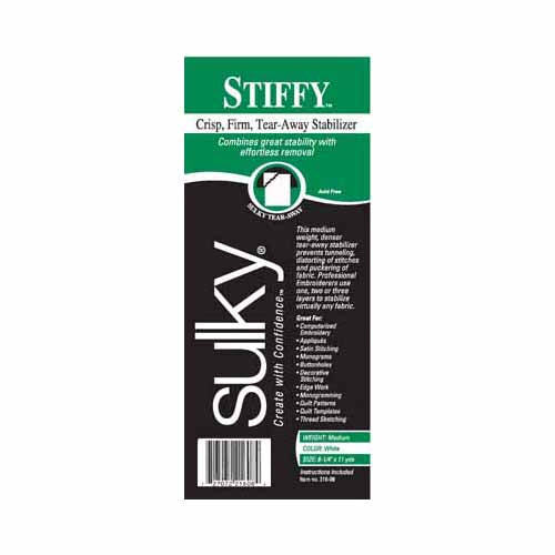 SULKY Stiffy Tear-Away Stabilizer Medium Weight 8 in x 11 yd Roll White