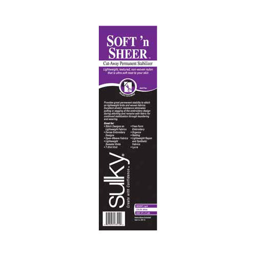 SULKY Soft 'n Sheer Cut-Away Stabilizer Lightweight 12 in x 11 yd Roll White