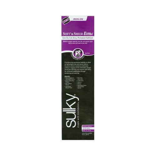 SULKY Soft 'n Sheer Extra Fusible Cut-Away Stabilizer 12" × 9 yd White Roll