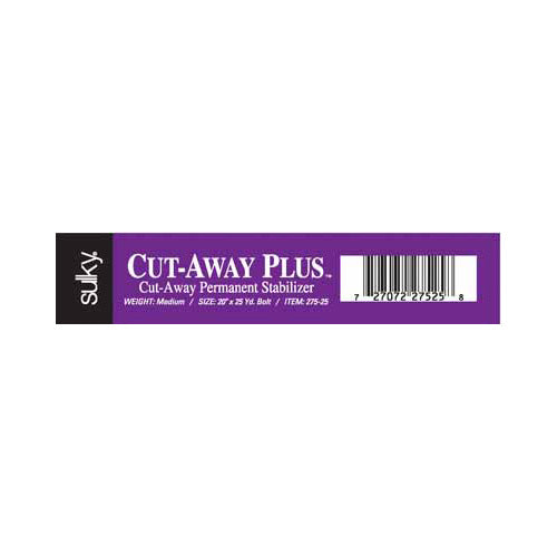 SULKY Cut-Away Plus Medium-Weight Cut-Away Stabilizer 20" × 25 yd White Bolt
