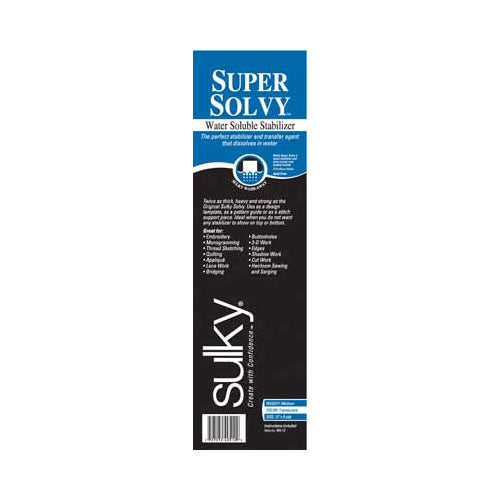 SULKY Super Solvy Water-Soluble Stabilizer Twice-Thick 12 in x 9 yd Roll Clear