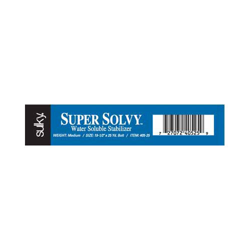 SULKY Super Solvy Water-Soluble Stabilizer Twice-Thick 20 in x 25 yd Bolt Clear