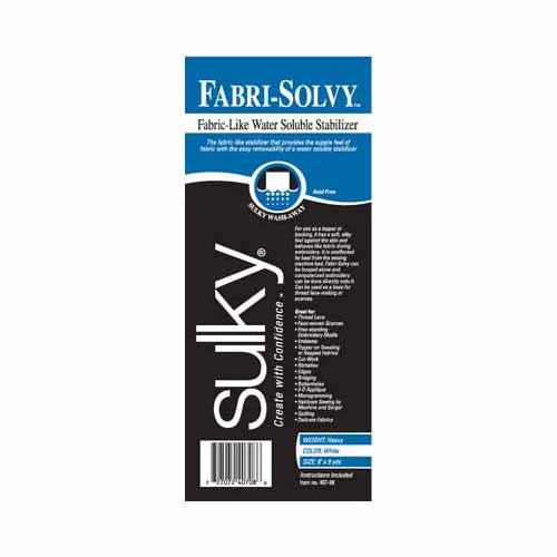 SULKY Fabri-Solvy Water-Soluble Stabilizer 8 in × 9 yd White Roll