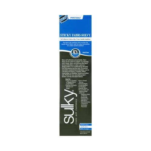 SULKY Sticky Fabri-Solvy Self-Adhesive Stabilizer 12 in × 6 yd White Roll