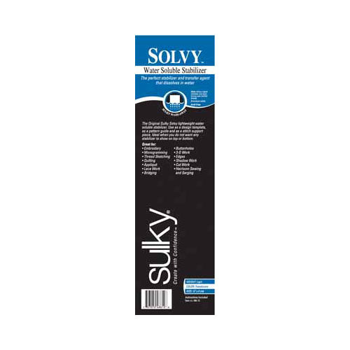 SULKY Solvy Wash-Away Stabilizer Film Clear 12 In × 9 Yd Roll