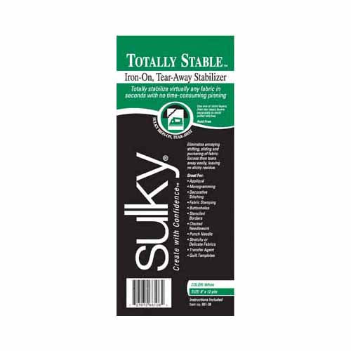SULKY Totally Stable Iron-On Tear-Away Stabilizer White 8 in × 12 yd Roll