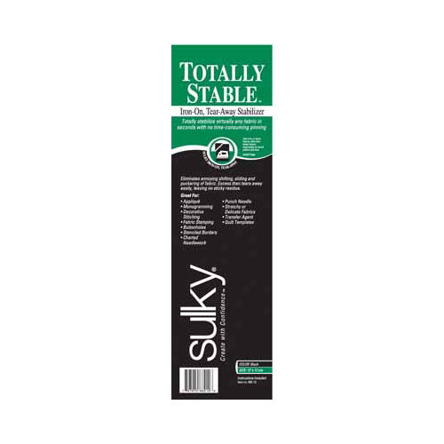 SULKY Totally Stable Iron-On Tear-Away Stabilizer 12 in x 12 yd Black Roll