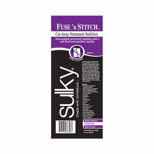 SULKY Fuse 'n Stitch Heavyweight Fusible Stabilizer 8 in x 8 yd White Roll