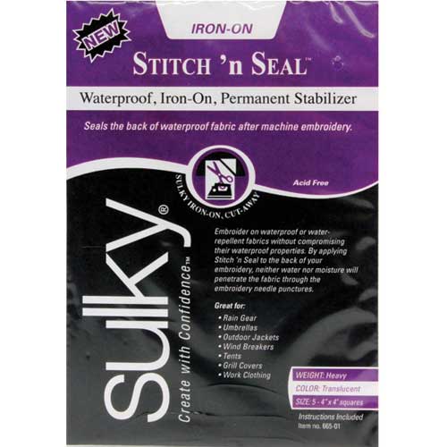 SULKY Stitch 'n Seal Waterproof Reseal Film 4 in x 4 in 5 sheets