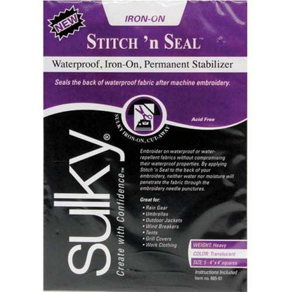 SULKY Stitch 'n Seal Waterproof Reseal Film 4 in x 4 in 5 sheets